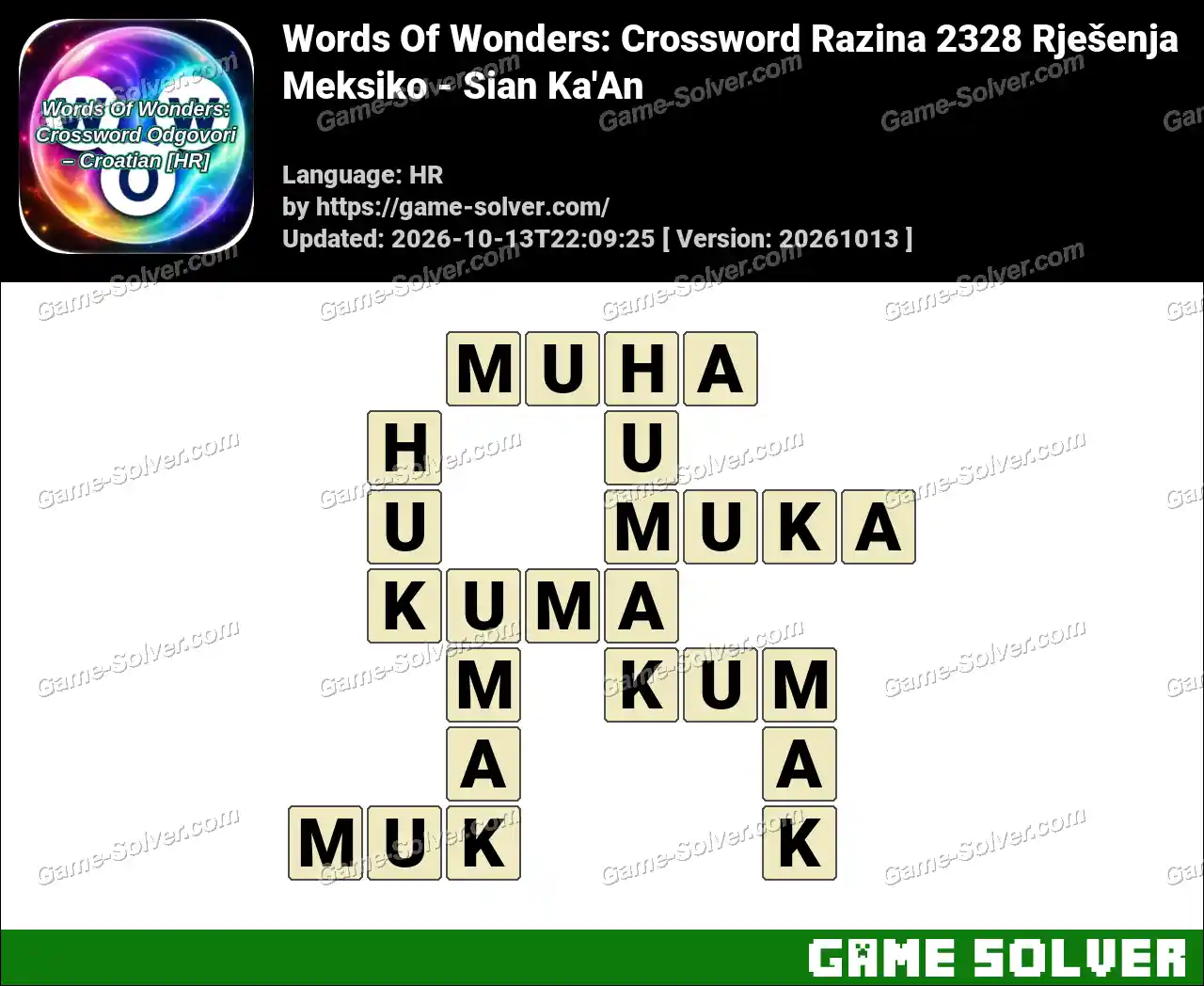 Words Of Wonders: Crossword Razina 2328 Rješenja – Meksiko – Sian Ka’An